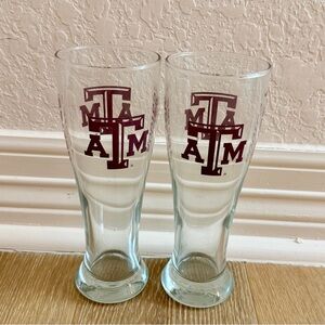 Texas A&M Logo Pilsner Glass Set